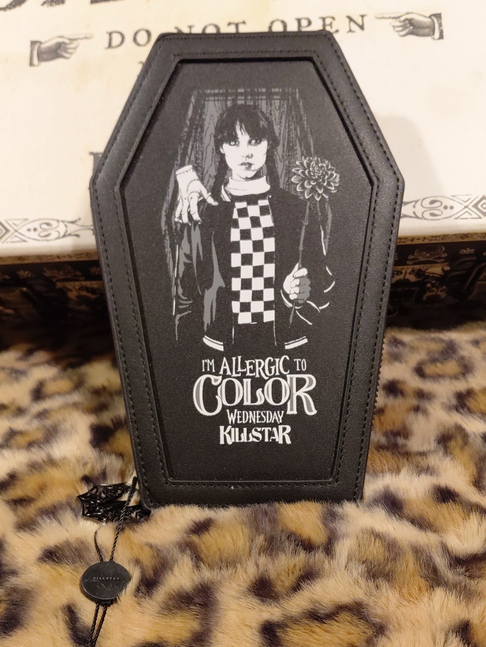 Killstar WENDSDAY BLOOD DEBT WALLET NWT Black Coffin with White Graphic